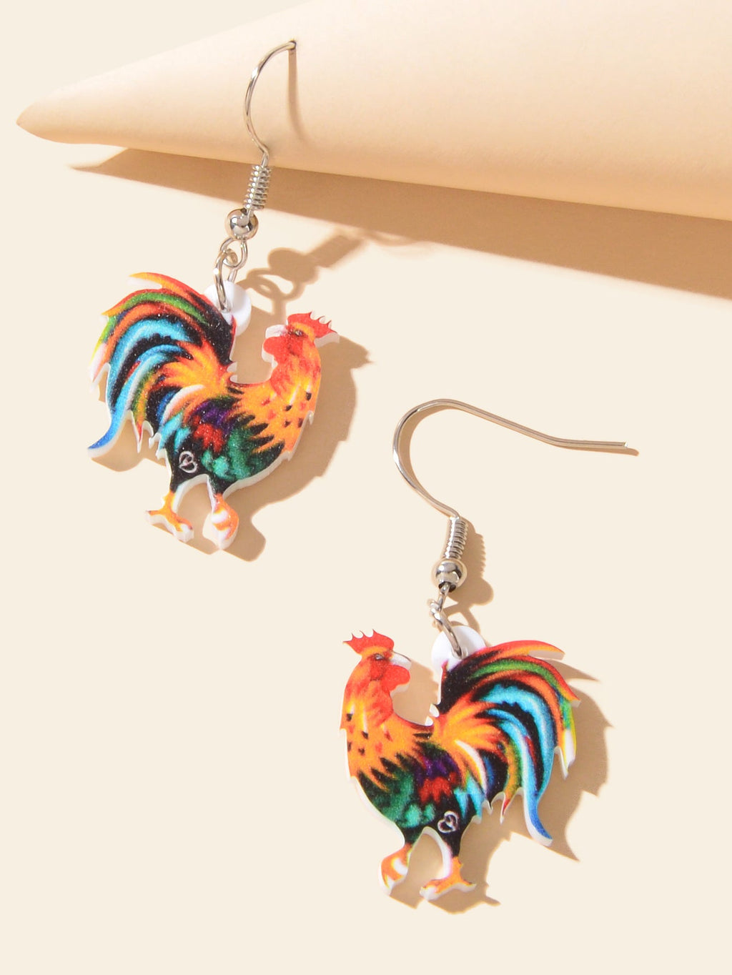 Colourful Cock Earrings
