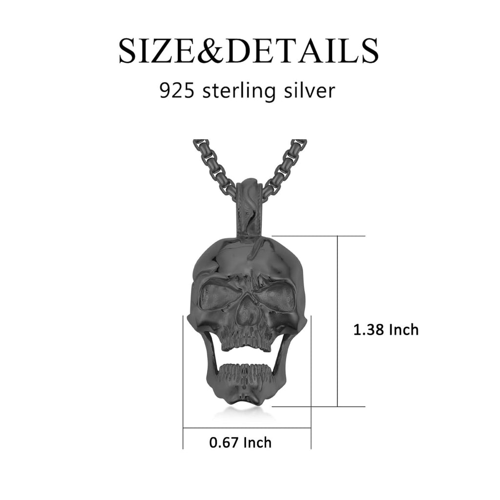 Skull Pendant with Ball Chain Necklace
