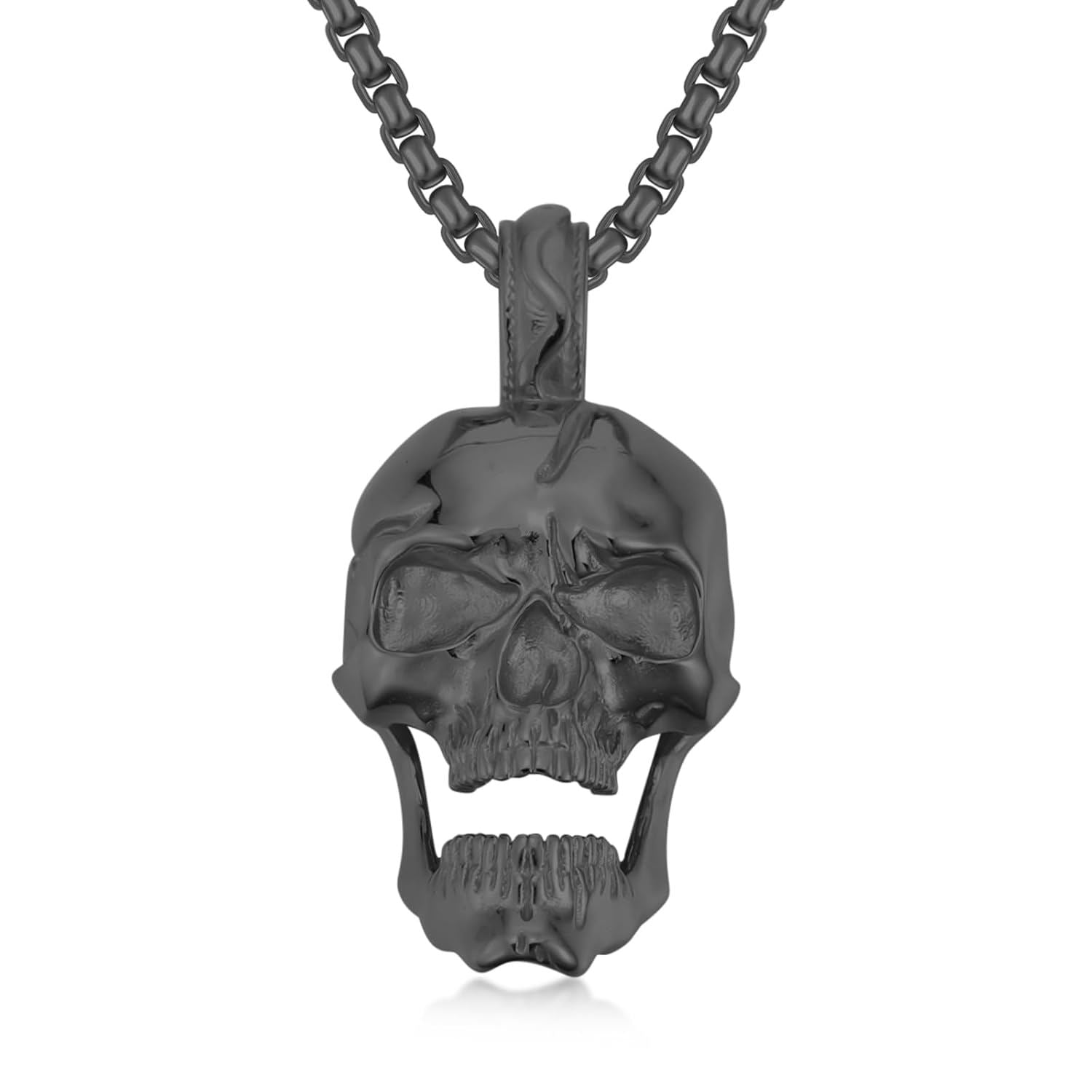 Skull Pendant with Ball Chain Necklace