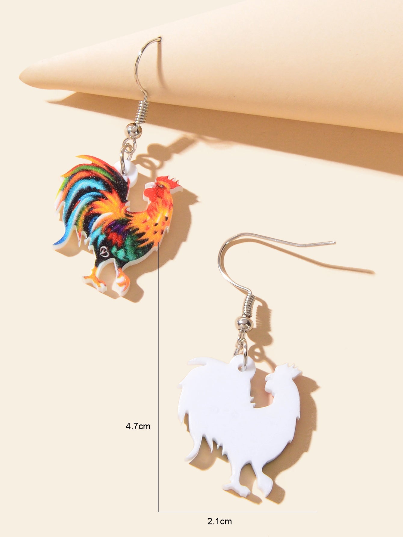 Colourful Cock Earrings