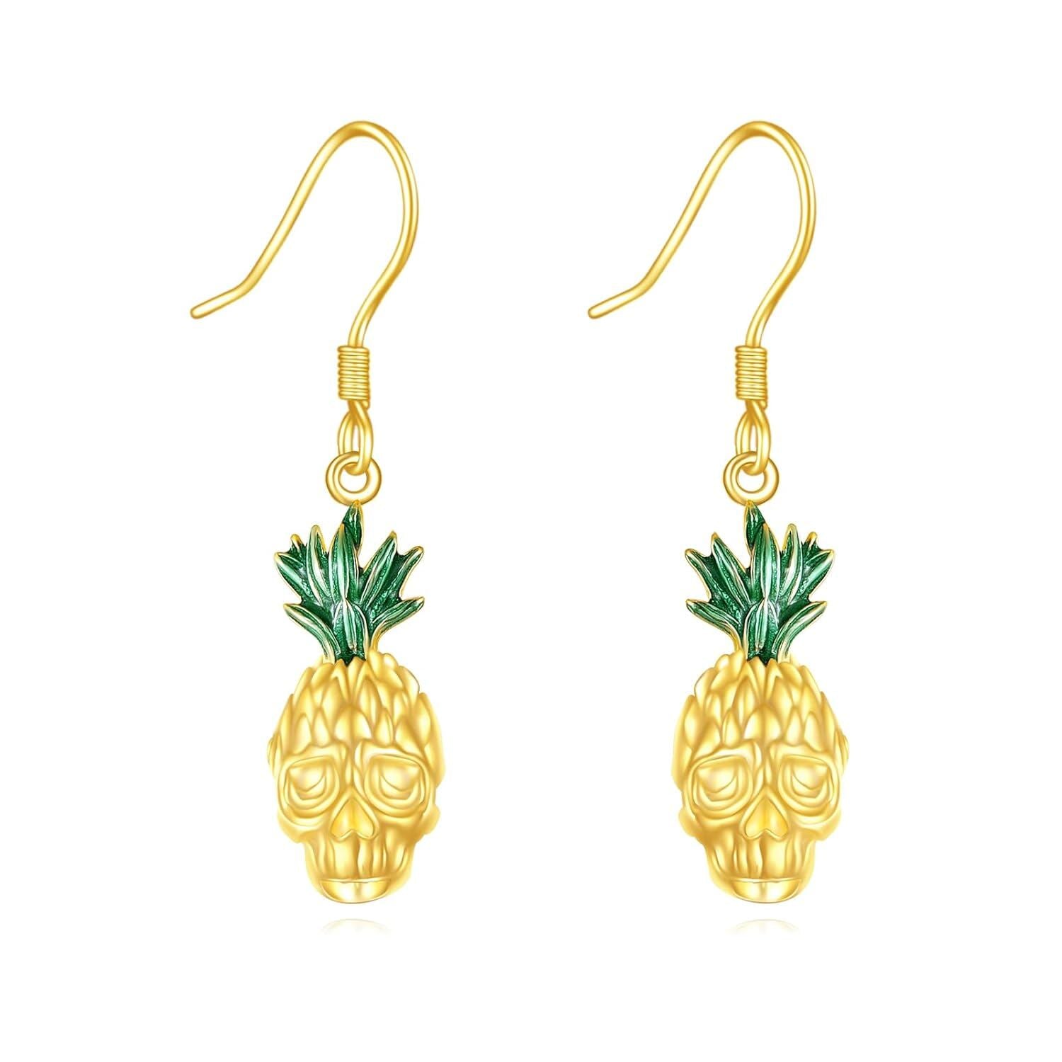 Pineapple Skull Earrings
