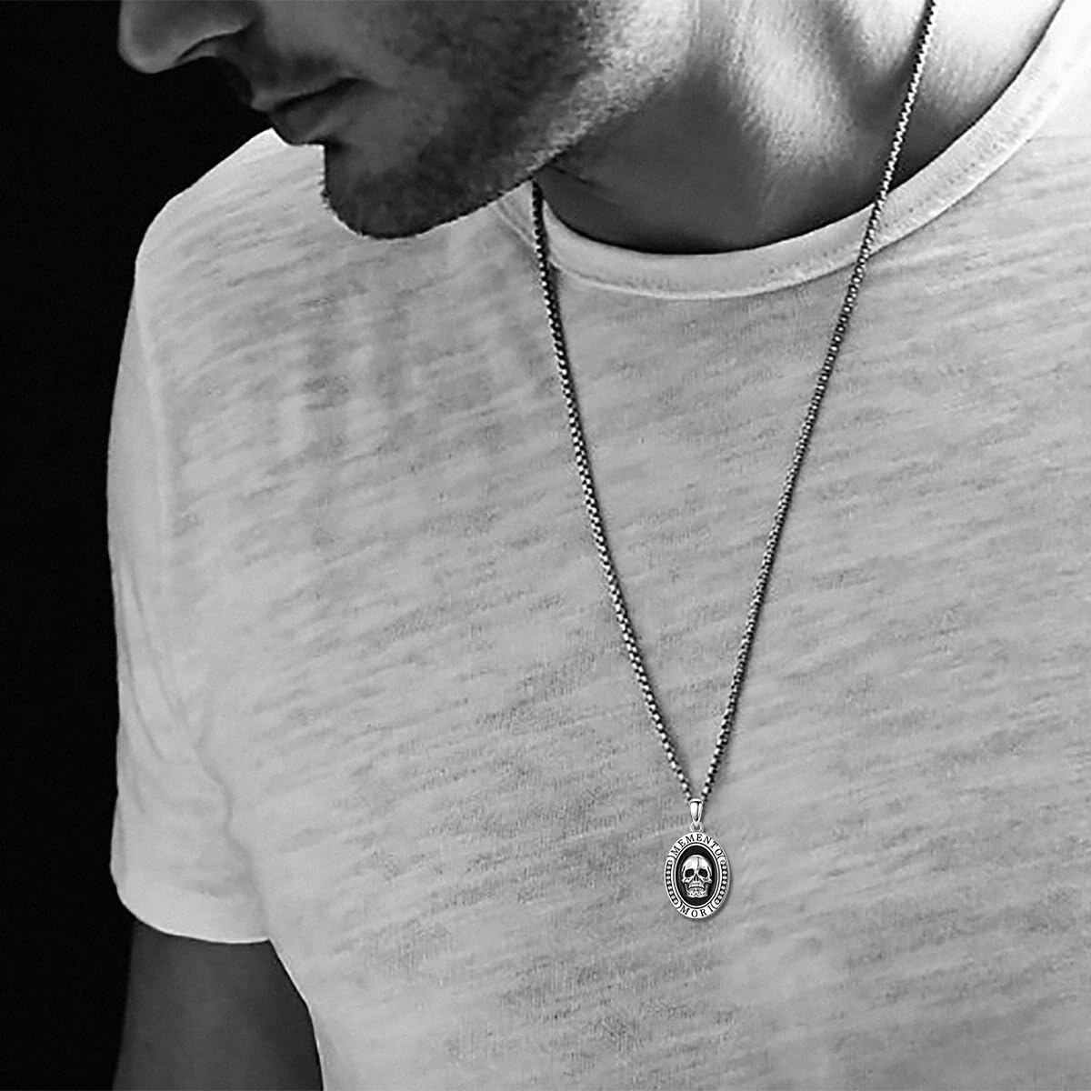 Memento Mori Skull Pendant Necklace