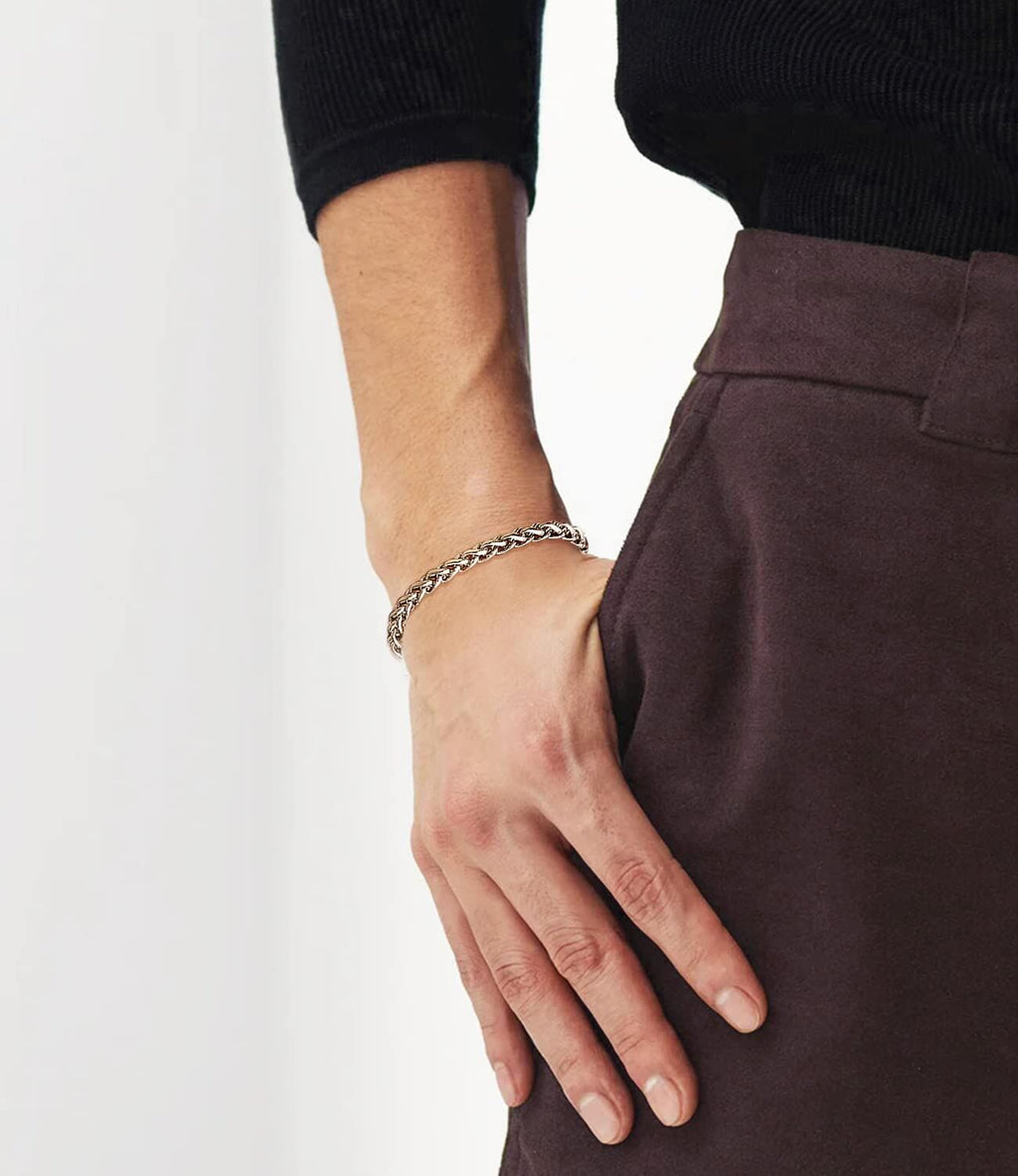 7MM Thick Wheat Link Chain Bracelet