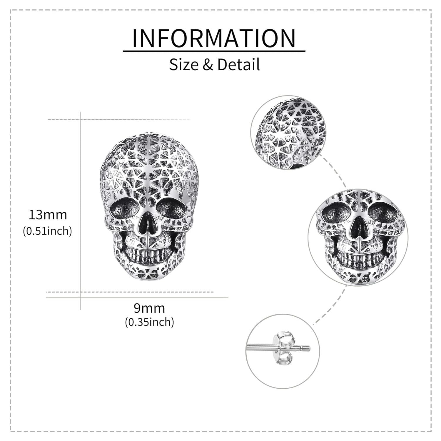 Skull Stud Geometric Earrings