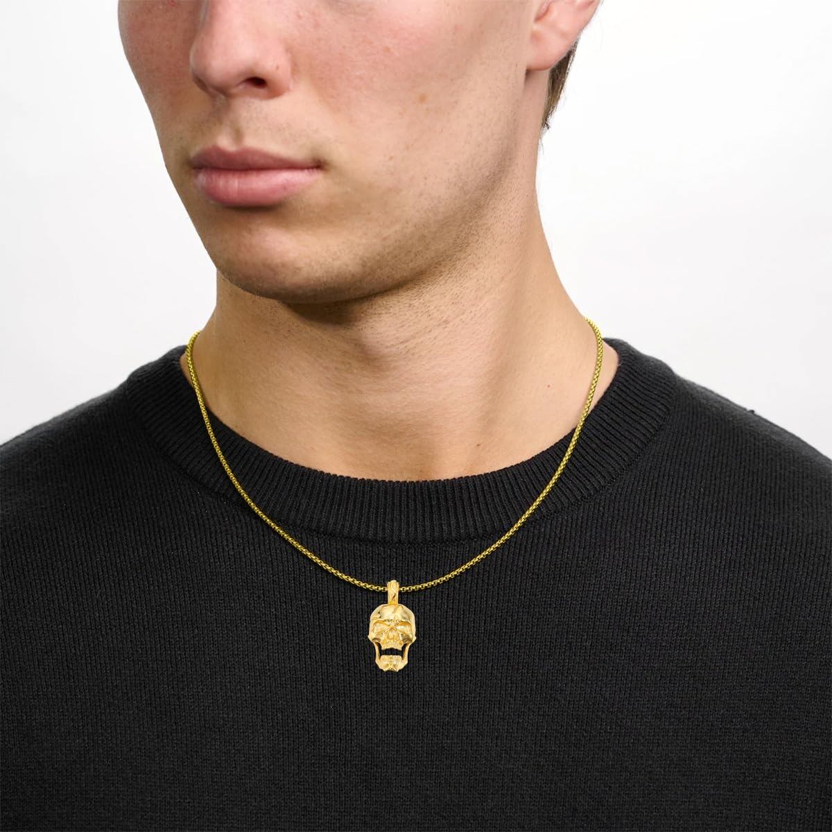 Skull Pendant with Ball Chain Necklace