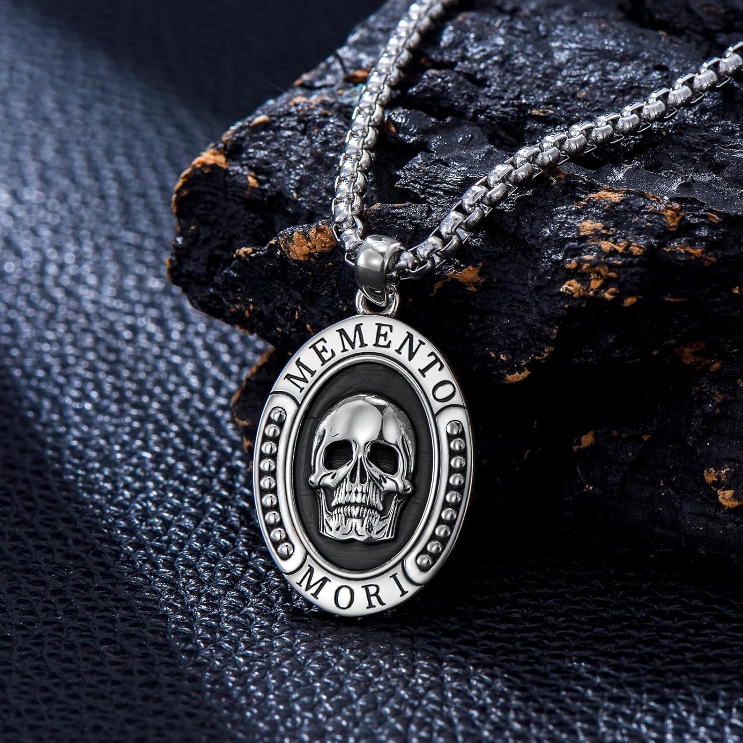 Memento Mori Skull Pendant Necklace