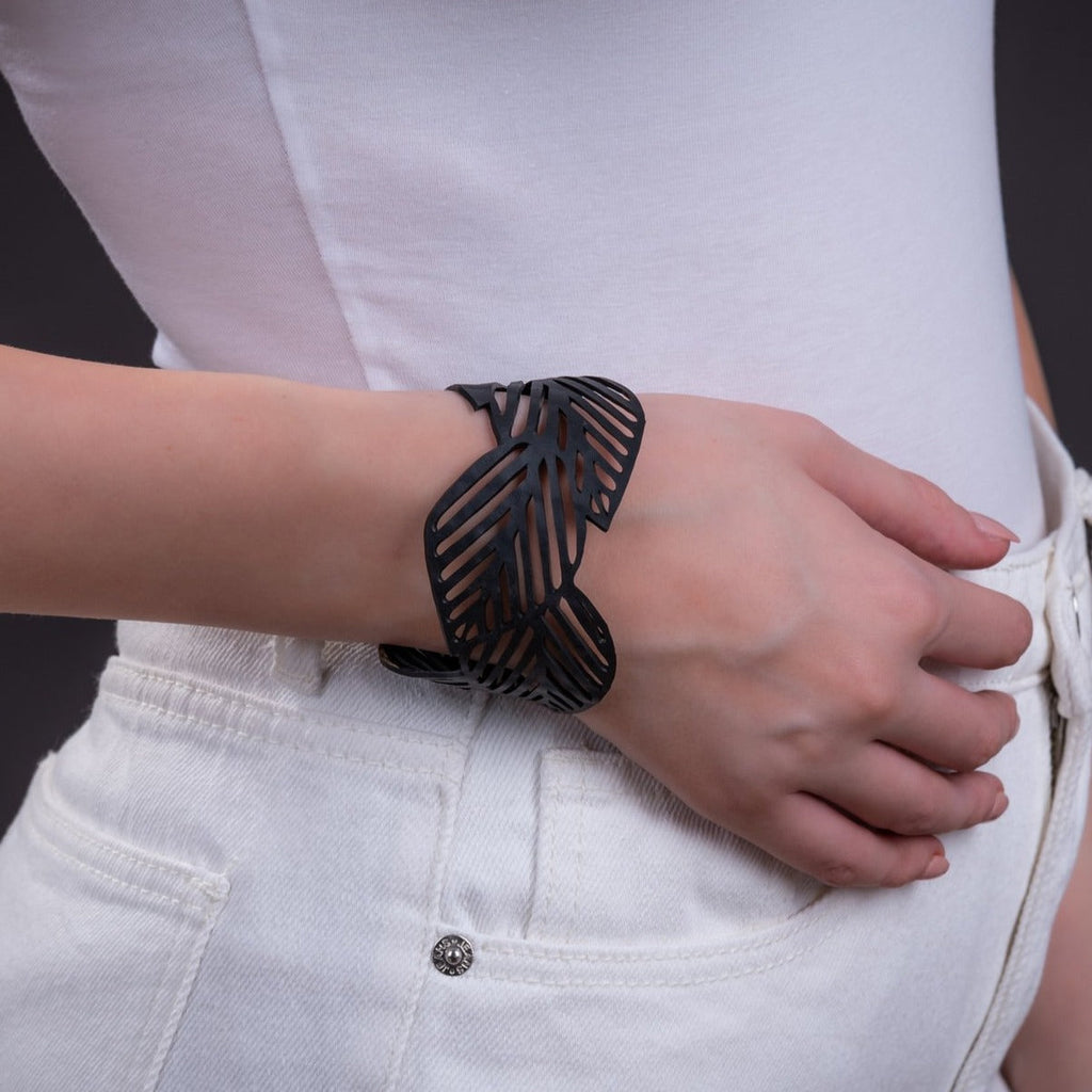 Cherry Leaf Recycled Rubber Bracelet