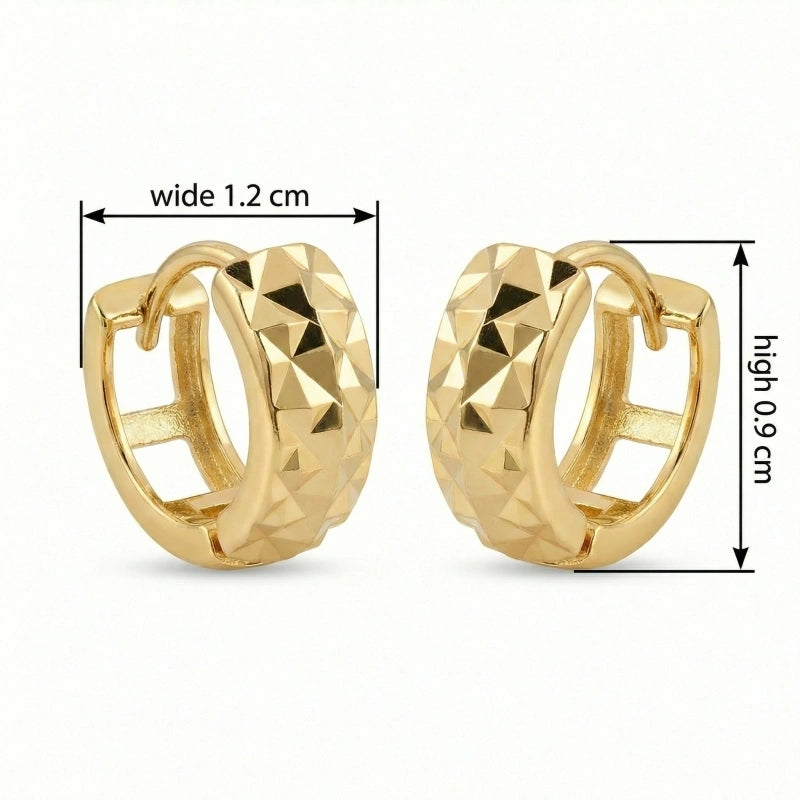 Diamond-Cut Huggie Hoop Earrings