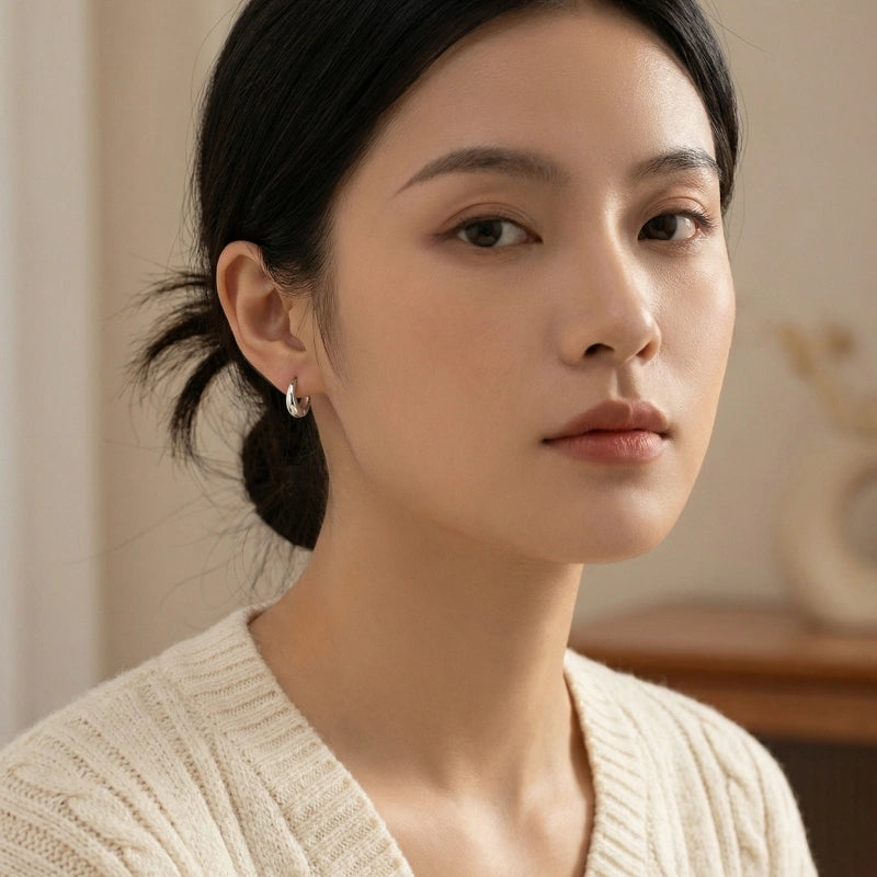 Chunky Teardrop Hoop Earrings