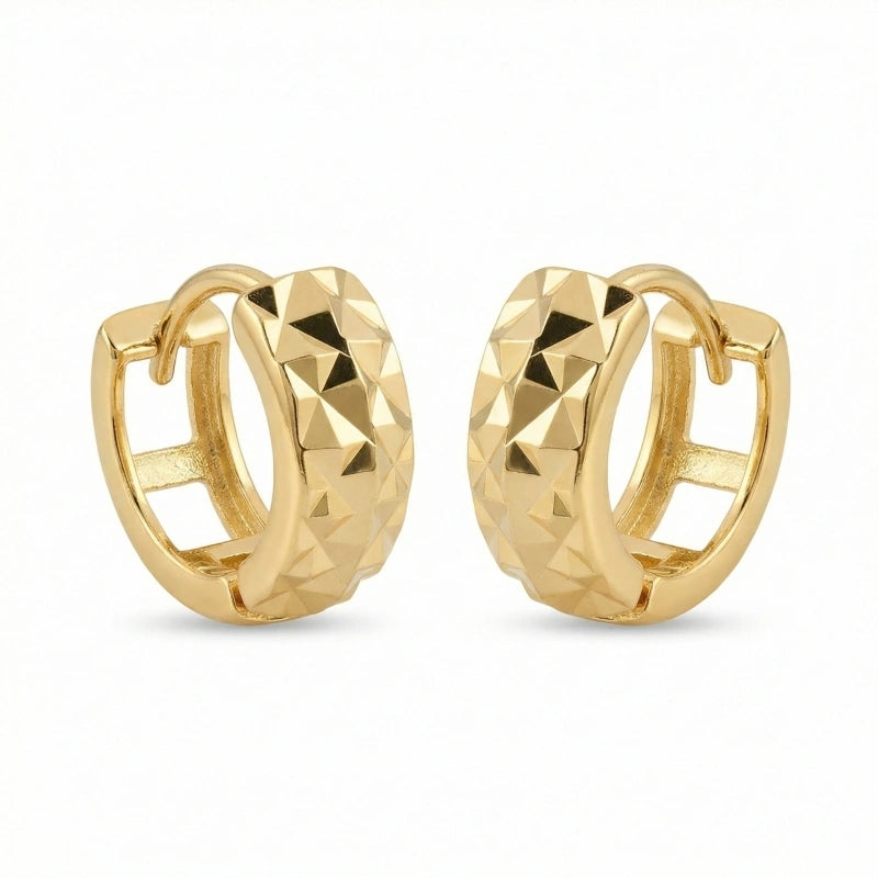 Diamond-Cut Huggie Hoop Earrings
